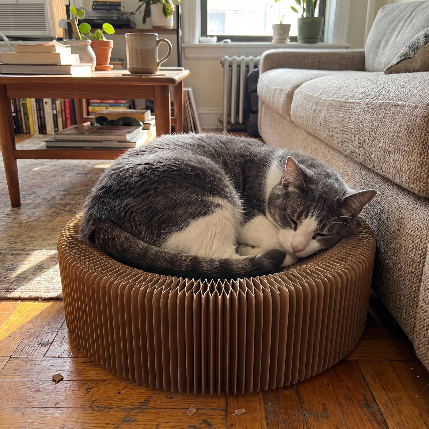 Territory Lounge, fold-out cardboard scratch lounge, part of The Save My Sofa Kit